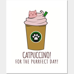 'Catpuccino Cats' Adorable Cats Lover Gift Posters and Art